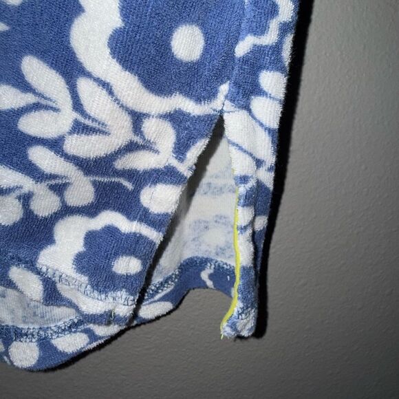 Mini Boden Blue and White Floral Terry Cloth Swim Cover up size 5-6Y #723 - Picture 3 of 8